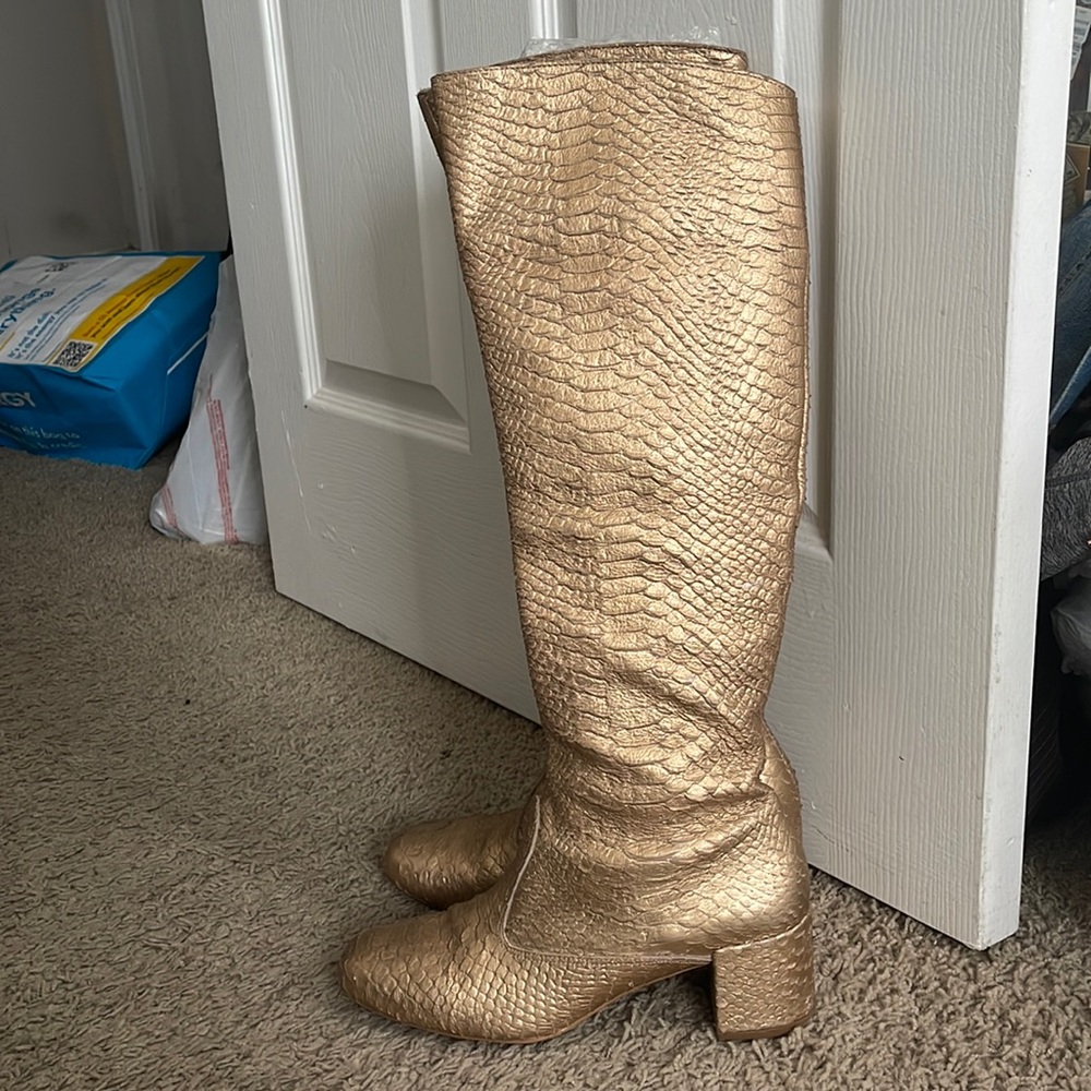 Matisse Knee-High Snake Print Boots